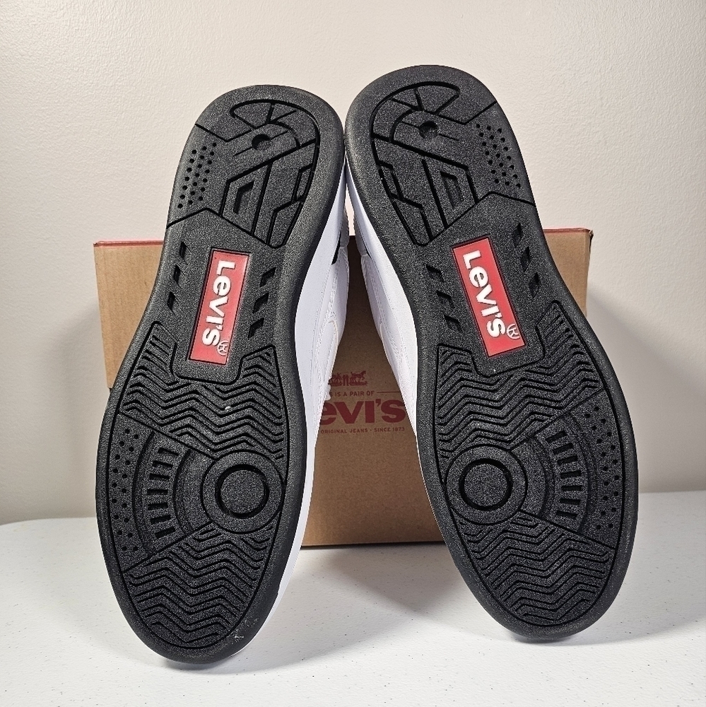 Levi's Mens 521 Mod Lo Pebbled Sneakers Low Top Casual White Black Size 12M - Picture 14 of 16